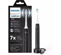 PHILIPS Sonicare 4100 Electric Toothbrush, Rechargeable Electric Toothbrush with Pressure Sensor, Black HX3681/24