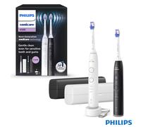 Philips Sonicare 6500 Series Electric Toothbrush, Dual Pack in Black & White