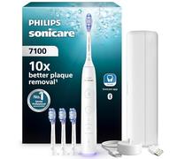 Philips Sonicare 7100 Electric Toothbrush, Sonic Toothbrush with App, 4 Brushing Modes and 3 Intensity Levels, Pressure Alert, EasyStart, SmarTimer, White, Model HX7420/08 [New Technology]