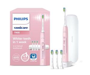 Philips Sonicare 7900 Electric Toothbrush, Sonic Toothbrush with App, Advanced Whitening, 4 Brushing Modes and 3 Intensity Levels, Pressure Sensor, Charging Travel Case, Pink, Model HX9631/18