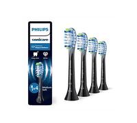 Philips Sonicare C3 Premium Plaque Defence, Genuine Replacement Toothbrush Heads, Black, 4 Pack, HX9044/88, One Colour, Women One Colour