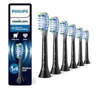 Philips Sonicare C3 Premium Plaque Defence, Genuine Replacement Toothbrush Heads, Black, 6 Pack, HX9046/88