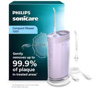 Philips Sonicare Compact Flosser 1000, Portable Water Flosser with 3 Flossing Modes, IPX7 Waterproof Oral Irrigator, Travel Friendly, Purple, Model HX3333/23