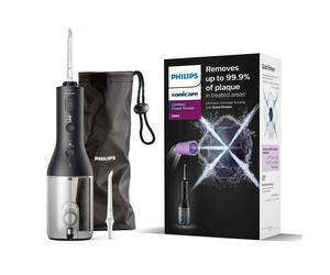 Philips Sonicare Cordless Power Flosser 3000, Oral Irrigator, Water Flosser, 2 Flossing Modes & 3 Intensities, HX3826/33, Black