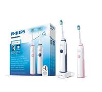 Philips Sonicare DailyClean 2100 Rechargeable Electric Toothbrush Dual Pack, Dark Blue/Pink (UK 2-pin Bathroom Plug) - HX3212/61