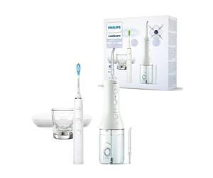 Philips Sonicare DiamondClean 9000 Electric Toothbrush and Power Flosser Cordless Oral Flosser - Teeth Cleaning, Gums and Plaque Removal, White (Model HX3866/41)