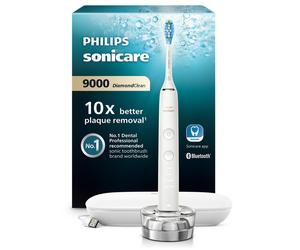 Philips Sonicare DiamondClean 9000 Electric Toothbrush, Smart Pressure Sensor, App Coaching, Charging Travel Case, white HX9911/63