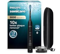 Philips Sonicare DiamondClean 9000 Electric Toothbrush - with App, Pressure Sensor, 4 Brushing Modes, 3 Intensities, Charging Stand, USB Travel Case, Black, Model HX9911/39, UK 2-Pin Bathroom Plug