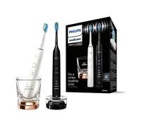 Philips Sonicare DiamondClean 9000 Rechargeable Electric Toothbrush Dual Pack, Black & Rose Gold & App, HX9914/57