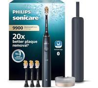 Philips Sonicare DiamondClean 9900 Prestige Electric Toothbrush with SenseIQ Technology and App, 5 Cleaning Modes, 3 Intensity Levels, Charging Case, Dark Blue, Model HX9992/45