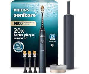 Philips Sonicare DiamondClean 9900 Prestige Electric Toothbrush with SenseIQ Technology and App, 5 Cleaning Modes, 3 Intensity Levels, Charging Case, Dark Blue, Model HX9992/45