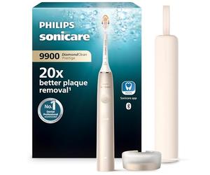 Philips Sonicare DiamondClean Prestige 9900 - Sonic Electric Toothbrush with 1x A3 Premium All-in-One Brush Head and Charging Case in Champagne (Model HX9992/11)