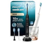 Philips Sonicare DiamondClean Series 9000 Twin Pack Sonic Electric Toothbrushes, Cleaner Teeth and Gums Connected with App, Black and Rose Gold (Model HX9914/61)