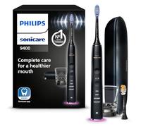 Philips Sonicare DiamondClean Smart 9400 Electric Toothbrush, Sonic Toothbrush with App, Pressure Sensor, Brush Head Detection, 4 Cleaning Modes and 3 Intensity Levels, Black, Model HX9917/89