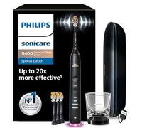 Philips Sonicare DiamondClean Smart 9400 Electric Toothbrush, Sonic Toothbrush with App, Pressure Sensor, Brush Head Detection, 4 Brushing Modes and 3 Intensity Levels, Black, Model HX9918/89