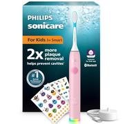 Philips Sonicare for Kids Smart Electric Toothbrush - Sonic Toothbrush with App, for Children 3+, 2 Gentle Modes, 2-Minute Light & Sound Timer, 2 Brush Heads (Standard & Mini), Pink, Model HX6600/11