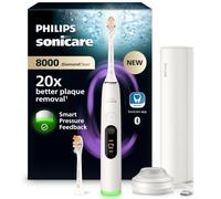 Philips Sonicare Next-Generation DiamondClean 8000 Sonic Electric Toothbrush - with Smart Pressure Feedback, and 15 Settings, Powder White, HX8312/11