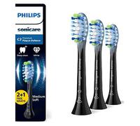 Philips Sonicare Replacement Electric Toothbrush Heads Premium Plaque Defence 2 + 1 Free pack (3 Brushheads) Black HX9043/88