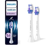 Philips Sonicare S2 Sensitive, Genuine Replacement Toothbrush Heads, White, 2 P