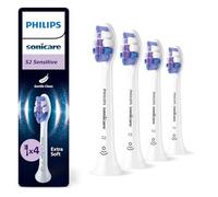 Philips Sonicare S2 Sensitive, Genuine Replacement Toothbrush Heads, White, 4 Pack, HX6054/87