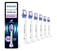 Philips Sonicare S2 Sensitive, Genuine Replacement Toothbrush Heads, White, 6 Pack, HX6056/87