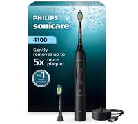 Philips Sonicare Series 4100 Electric Toothbrush, Up to 5x More Plaque Removal, 21-Day Battery Life, Pressure Sensor, 2x Brush Heads Included, 4 Brush Settings, HX4042/52, Black