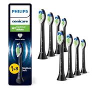 Philips Sonicare W2 Optimal White, Genuine Replacement Toothbrush Heads, Black, 8 Pack, HX6068/88