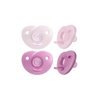 Philips Soothie Silicone Pacifier 0-6m Pink x2
