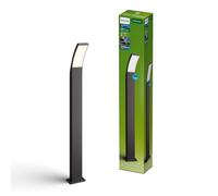 PHILIPS Splay Outdoor Light Post, Built-in LED, Anthracite Gray | Energy Efficient, 800lm, 2700K Warm White Light, PowerShield, IP44 Weather-Resistant, Durable, Aluminum, 50000 Hrs Lifetime