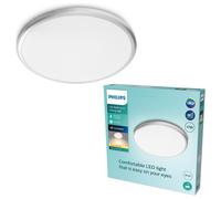 PHILIPS LED Spray Bathroom Ceiling Light, Silver | Warm White Light 2700K,17W, IP44, Moisture Resistant, EyeComfort Technology, Easy to Install, Energy-Efficient, Long Lifetime