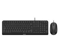 PHILIPS SPT6207B Wired USB Keyboard- Mouse combo, Low profile Keys, Reduced click sound, Optical tracking, Multimedia shortcuts, plug and play PC/Laptop
