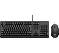 PHILIPS SPT6207BL Wired Keyboard Mouse Combo, Optical sensor, Splash resistant,