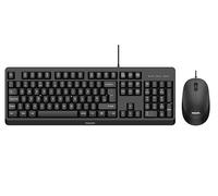 PHILIPS SPT6207BL Wired Keyboard Mouse Combo, Optical sensor, Splash resistant, Multimedia shortcut keys, Ergonomic design,home office, PC/laptop