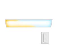 Philips Superslim Ceiling Light with Wall Switch Remote Control, 5 Preset Light Scenes, Deep Dimming 1%, Easy to Control, Easy to Install, Slim Design, 100 cm, 24W, Rectangle, White