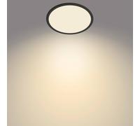 Philips SuperSlim LED ceiling lamp, IP44, Ø 24.5 cm, black