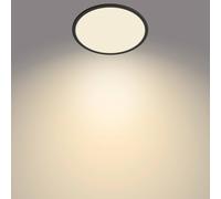 Philips SuperSlim LED ceiling lamp, IP44, Ø 29.5 cm, black