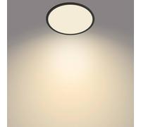 Philips SuperSlim LED ceiling lamp, IP44, Ø 29.5 cm, black