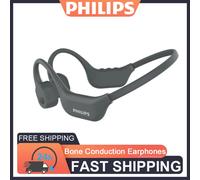 Philips TAA6609C Bone Conduction Headphone Wireless Bluetooth 5.4 Earphone HiFi Stereo Music Sports Headset Outdoor Ear Hook Mic TAA6609C Black