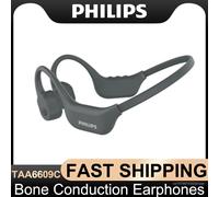 Philips TAA6609C Bone Conduction Headphones Wireless Bluetooth 5.4 Earphones IP66 Waterproof Sport Running Headset Long Standby TAA6609C Black