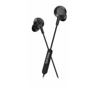 PHILIPS TAE5008BK In-Ear Headphones With Mic | Lightweight Wired Headphones | USB-C Connector | 1.2 m Cable | 3 Button In-Line Remote | 3 Eartip Sizes | Clear Sound & Punchy Bass | Black