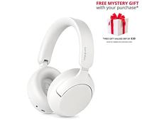 Philips TAH6000 Wireless Over-Ear Headphones with Adaptive ANC - Free Gift RRP £10! - White
