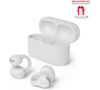Philips TAQ2000WT Ear Cuff Style True Wireless Open Ear Multipoint Bluetooth Earbuds - 28 Hours Playtime, Pocket-sized charging case, Clear calls, Ideal for commuting and exercise - White
