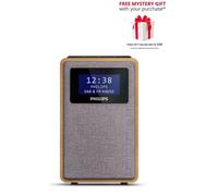 Philips TAR5005-10 Clock-DAB+ FM Radio Brown Grey - Free Gift RRP £10!