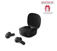 Philips TAT2200BK True Wireless Earbuds with Active Noise Cancelling, 36h Play Time, SecureFit Tips, 4-Mic Clear Calls, Bluetooth 6.0, IPX4, Compact Case, Black