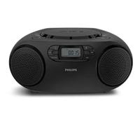 Philips TAZ2000 Portable CD Soundmachine with FM Radio, Bluetooth 6.0, USB Playback, Audio-In, Dynamic Bass Boost, 6W Stereo Speakers, AC/Battery Powered, Carry Handle - Black