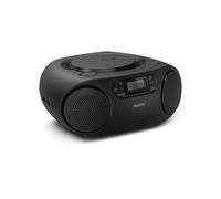 Philips TAZ2000 Portable CD Soundmachine with FM Radio, Bluetooth 6.0, USB Playback, Audio-In, Dynamic Bass Boost, 6W Stereo Speakers, AC/Battery Powered, Carry Handle - Black