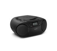 Philips TAZ2200 Portable CD & Cassette Soundmachine with FM Radio, Bluetooth 6.0, USB Playback, Audio-In, Dynamic Bass Boost, 6W Stereo Speakers, AC/Battery Powered, Carry Handle - Silver