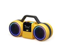PHILIPS The Roller Wireless Speaker TAMS60Y - 120W max, Bluetooth 6.0, IP67 waterproof, 24h battery, stereo sound, retro design, Auracast, USB-C, LED lights - Yellow