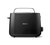 Philips Toaster 2 Slot, 8 Browning Settings, Bun Rack, Black | Defrost and high-lift - auto shut-off safety, even browning across 2 wide slots (HD2581/91)