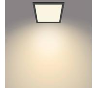 Philips LED Panel Square Ceiling Light SceneSwitch Dimmable 2700K 12W [Warm White - Black]. for Indoor Lighting, Livingroom and Bedroom.
